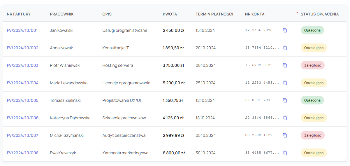 Screenshot systemu